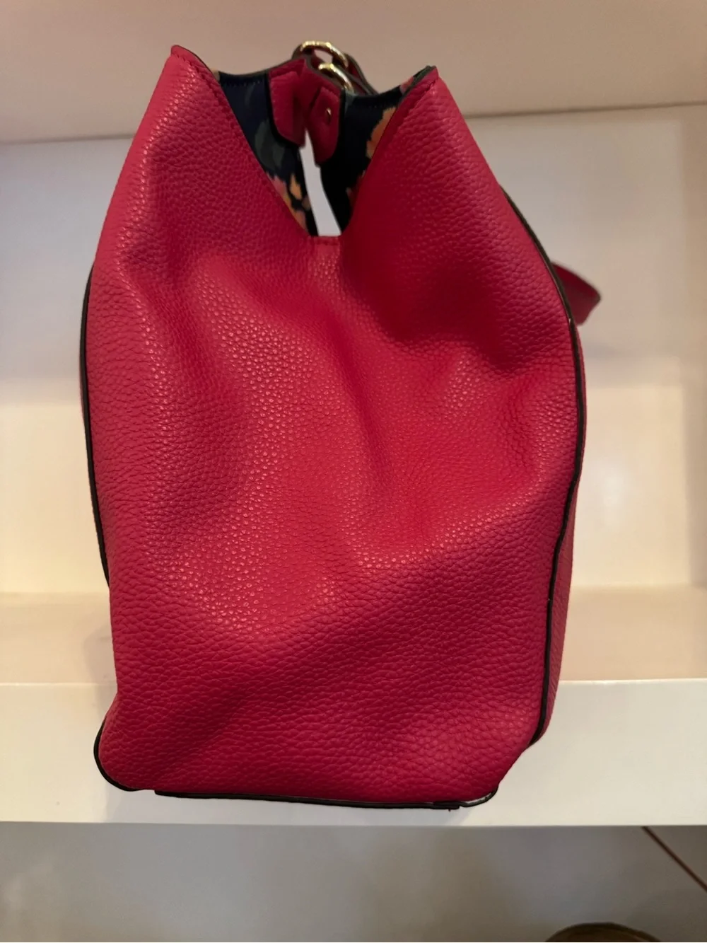 Nanette Lepore Fuchsia Pebbled Vegan Leather Shoulder Bag Tote